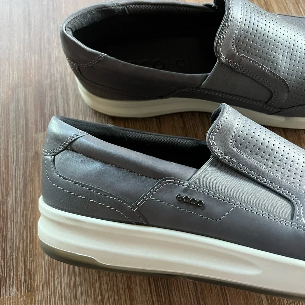 Gray Slip-On Men's Shoes Ecco size 46 (size men 12)